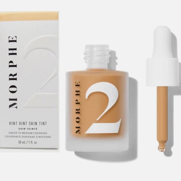 Morphe 2 Hint Hint Skin Tint ~HINT OF WALNUT (Medium Golden Neutral) 1oz NIB - Picture 2 of 12